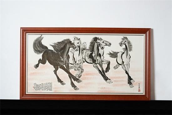 徐悲鸿诞辰130周年原章纯手绘瓷版画