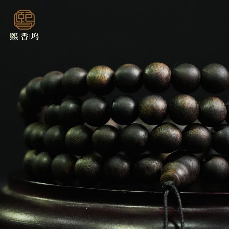 熙香坞新品：一代母树嫁接白奇楠「夜玫瑰」沉香手串，奶甜香韵
