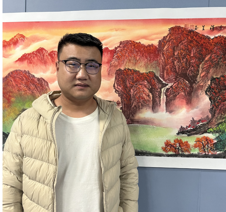 画家袁泽呈——当代新进红色山水代表人物