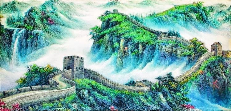 盛焰镜画作品《长城》以89.6万元拍卖成功