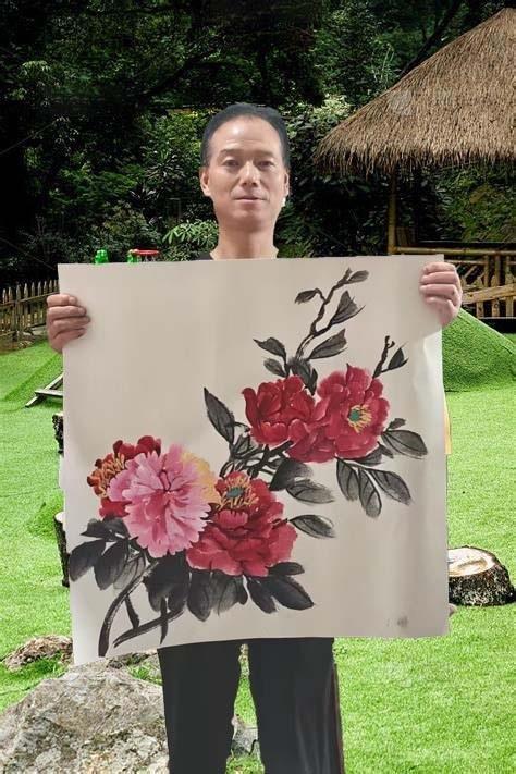 画家赵小平应邀参加《南非十六国家庭日》牡丹画作大放异彩